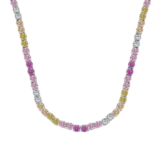 [XXX]Delicate Colorful Tennis Necklace