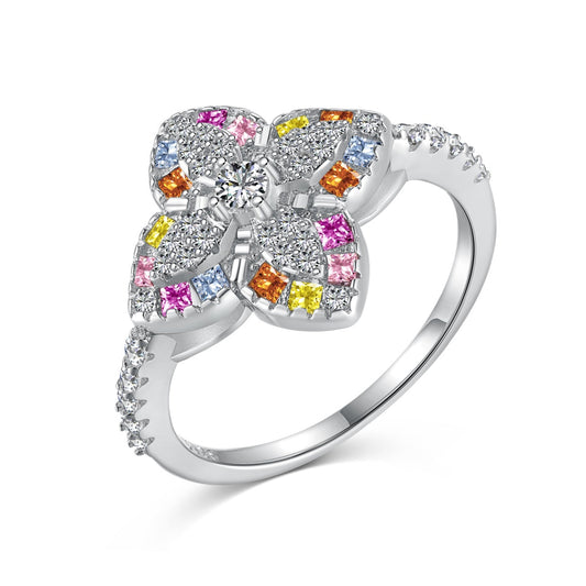 [XXX]Luxurious Colorful Flower Shape Banquet Ring