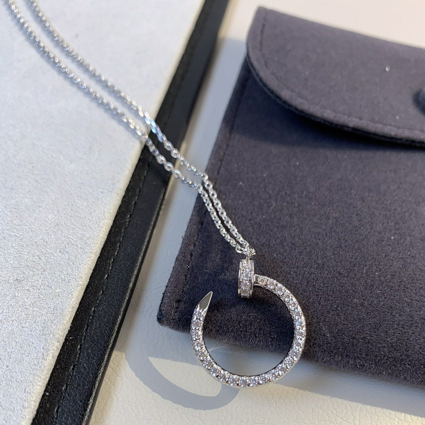 [Grace Jewelry]JUSTE NECKLACE SILVER DIAMONDS