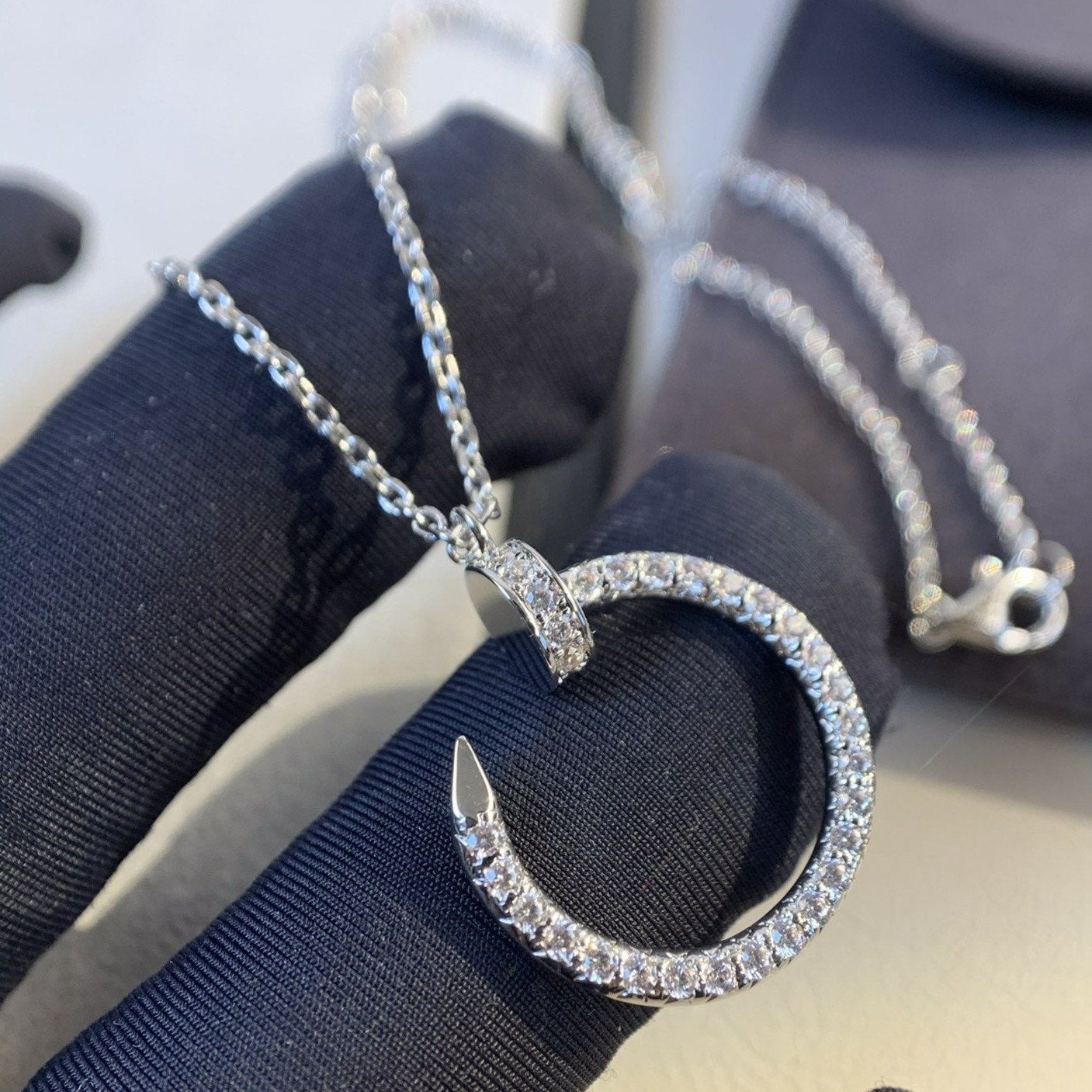 [Grace Jewelry]JUSTE NECKLACE SILVER DIAMONDS