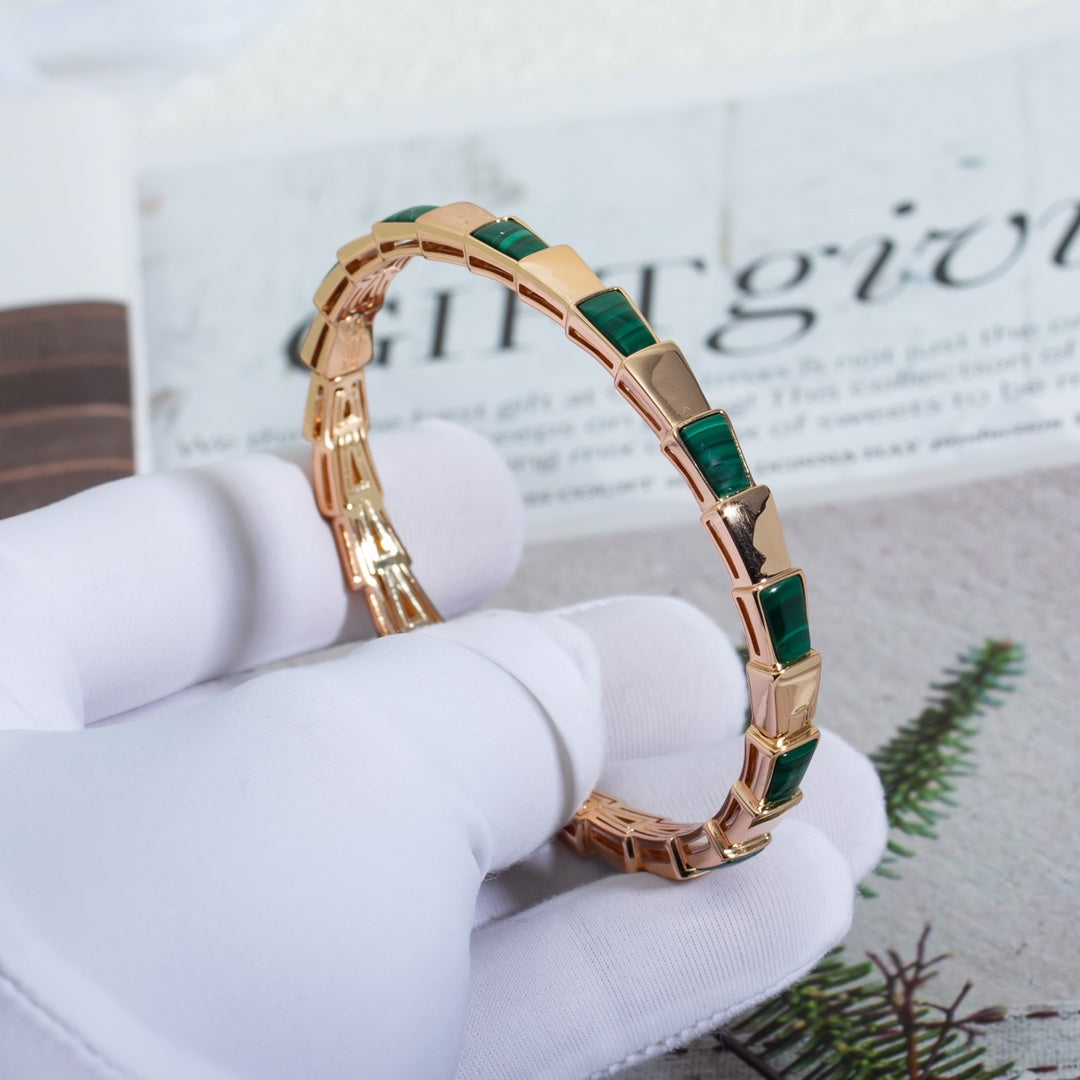 [Grace Jewelry]SERPENTI BRACELET PINK GOLD MALACHITE