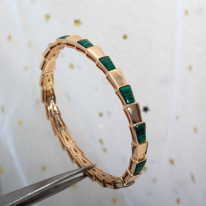 [Grace Jewelry]SERPENTI BRACELET PINK GOLD MALACHITE