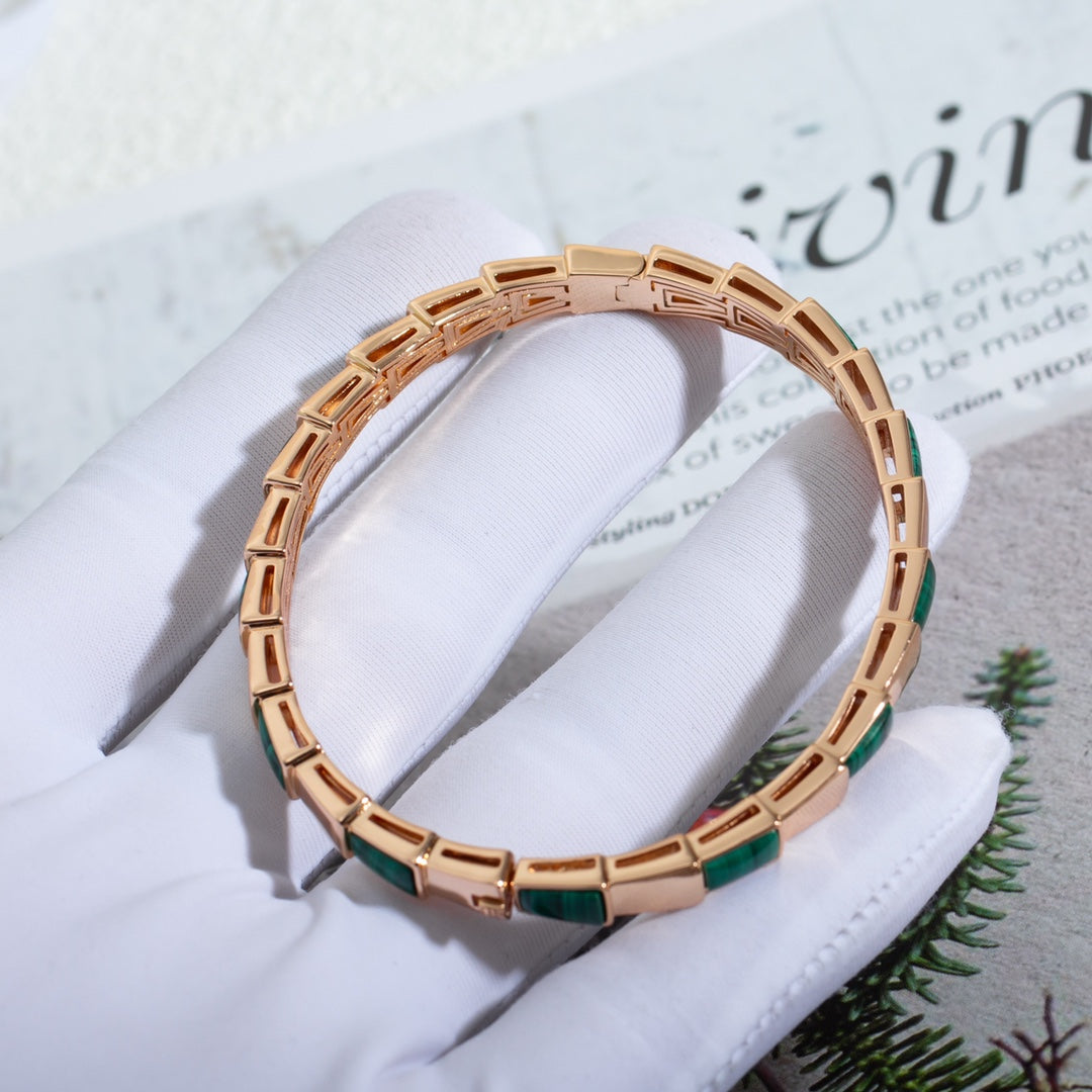 [Grace Jewelry]SERPENTI BRACELET PINK GOLD MALACHITE