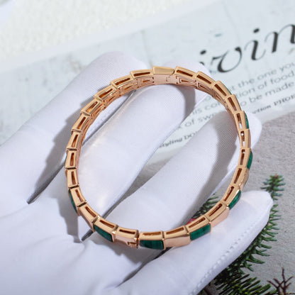 [Grace Jewelry]SERPENTI BRACELET PINK GOLD MALACHITE