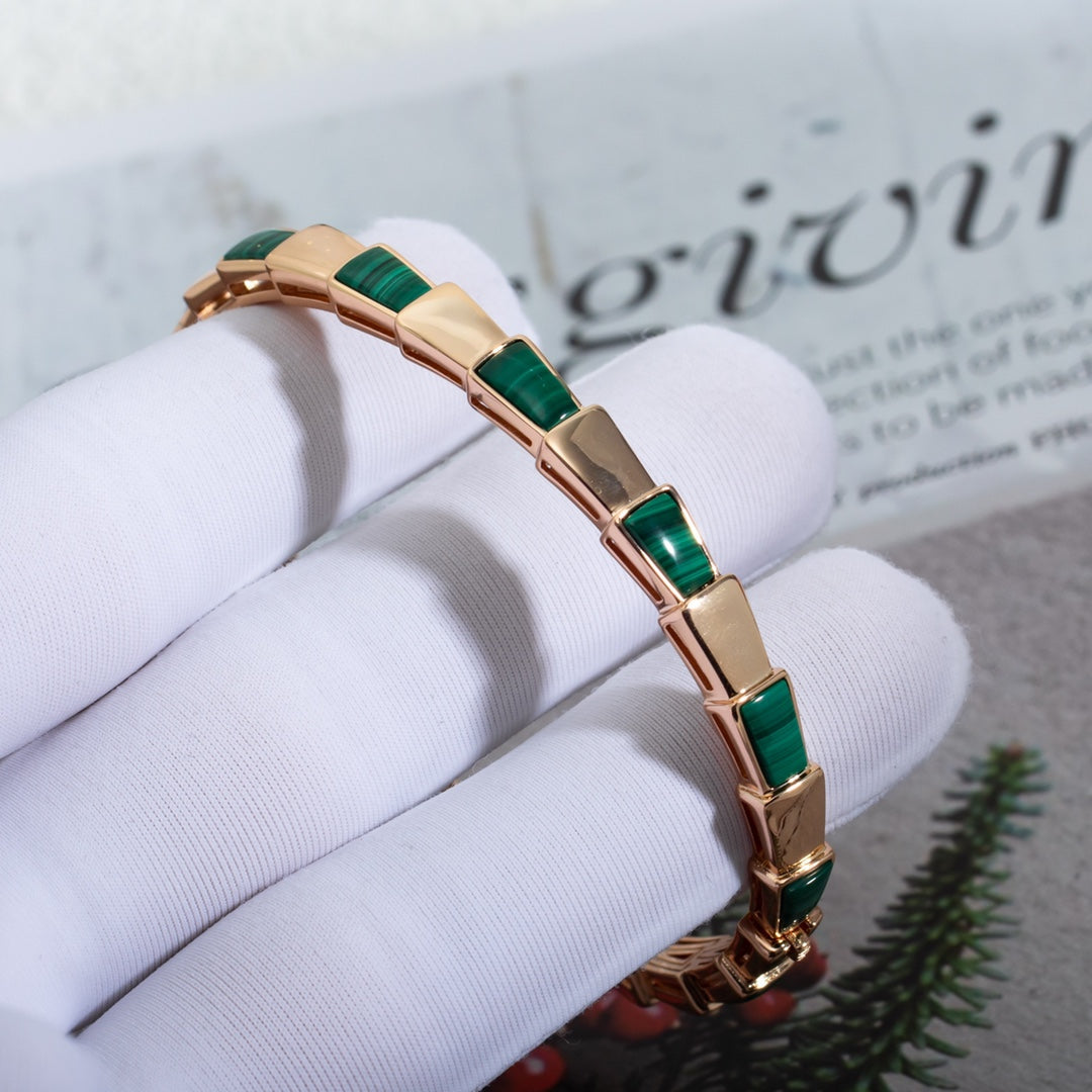 [Grace Jewelry]SERPENTI BRACELET PINK GOLD MALACHITE