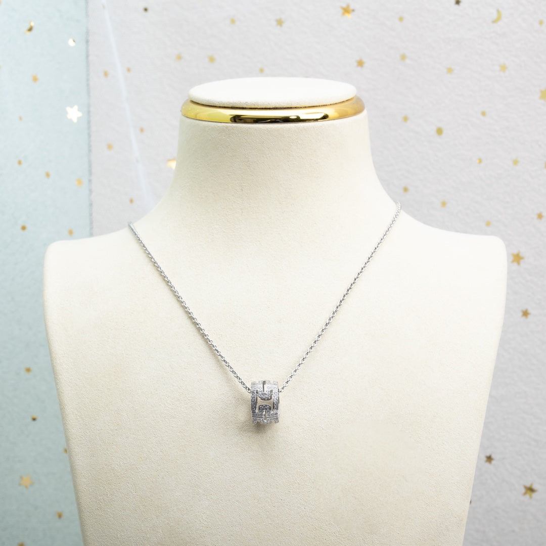 [Grace Jewelry]PARENTESI NECKLACE SILVER DIAMOND