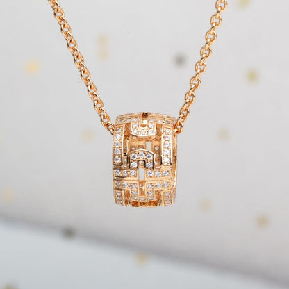 [Grace Jewelry]PARENTESI NECKLACE PINK GOLD DIAMOND