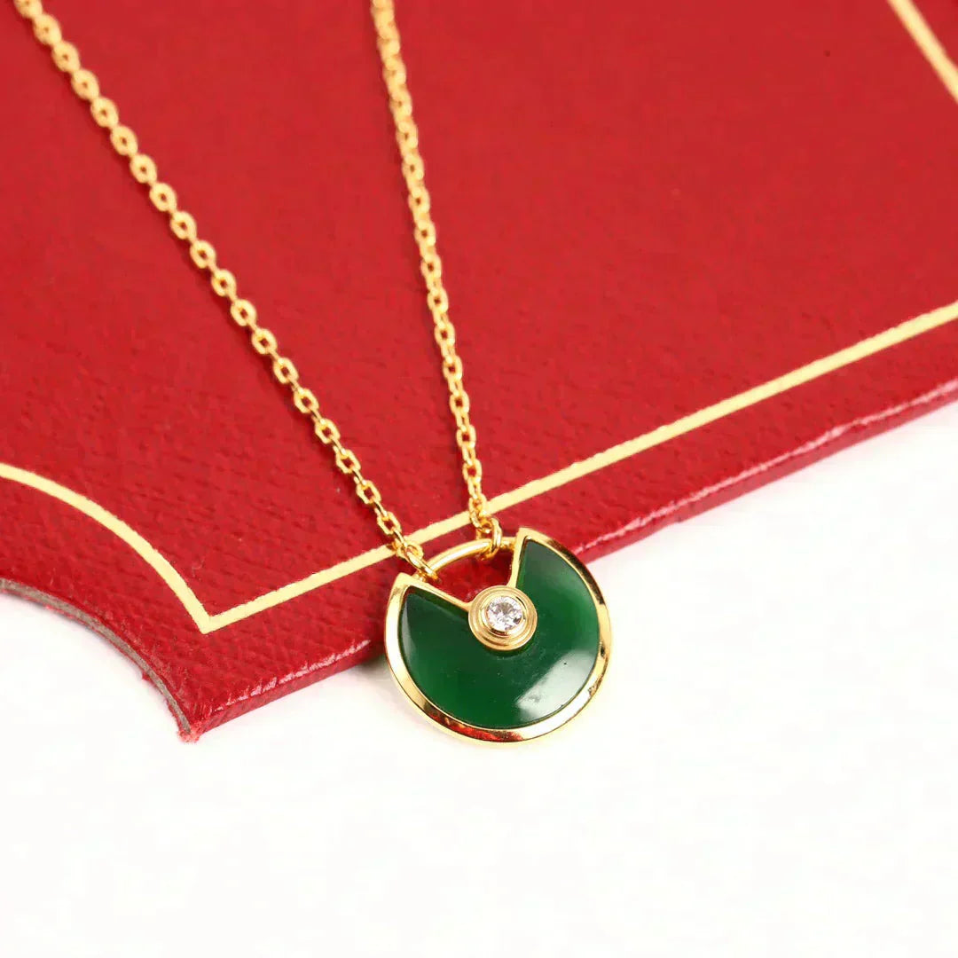 [Grace Jewelry]AMULETTE GOLD MALACHITE NECKLACE