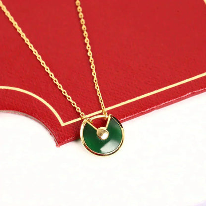 [Grace Jewelry]AMULETTE GOLD MALACHITE NECKLACE