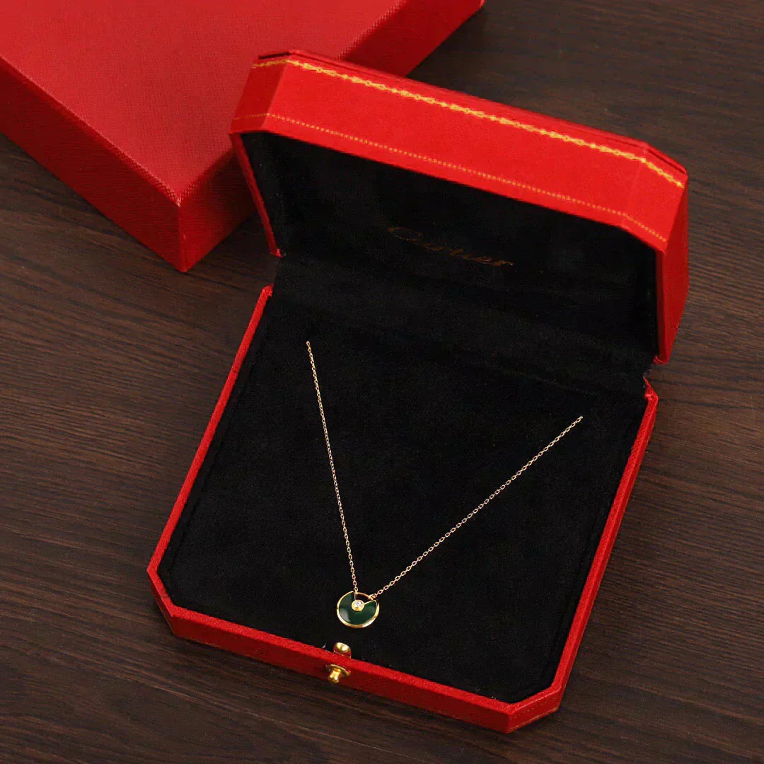 [Grace Jewelry]AMULETTE GOLD MALACHITE NECKLACE