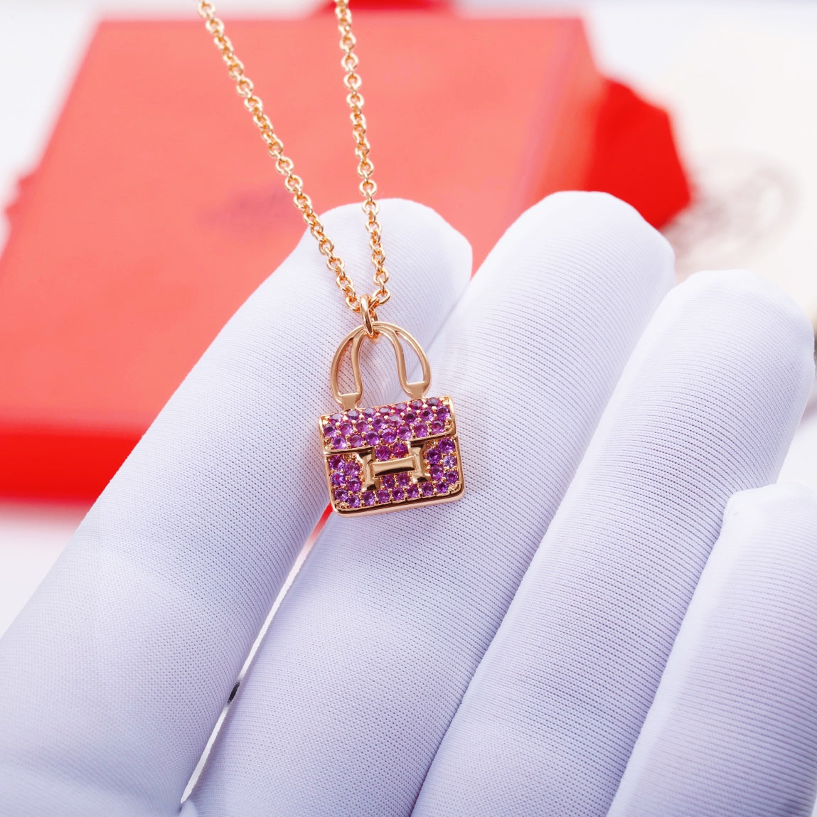 [Grace Jewelry]CONSTANCE PEDANT PURPLE DIAMOND NECKLACE