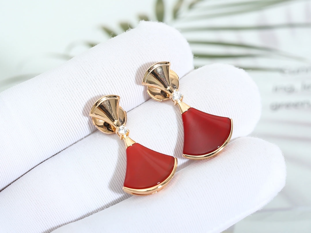 [Grace Jewelry]DREAM Carnelian PINK GOLD EARRINGS