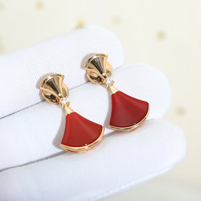 [Grace Jewelry]DREAM Carnelian PINK GOLD EARRINGS