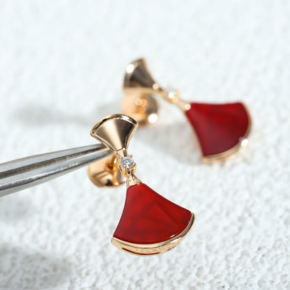 [Grace Jewelry]DREAM Carnelian PINK GOLD EARRINGS