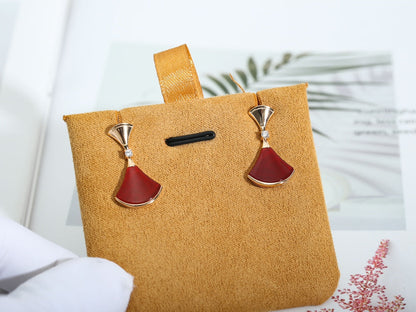 [Grace Jewelry]DREAM Carnelian PINK GOLD EARRINGS