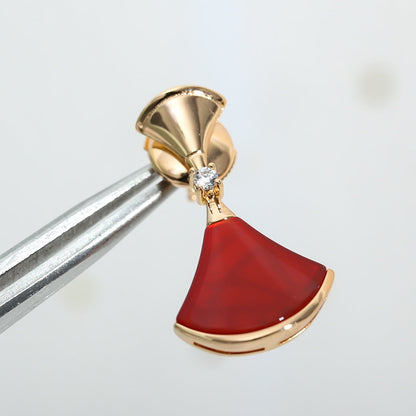 [Grace Jewelry]DREAM Carnelian PINK GOLD EARRINGS