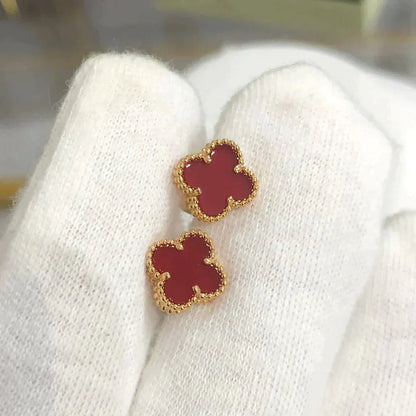 [Grace Jewelry]CLOVER MINI 9.5MM CARNELIAN EARRINGS