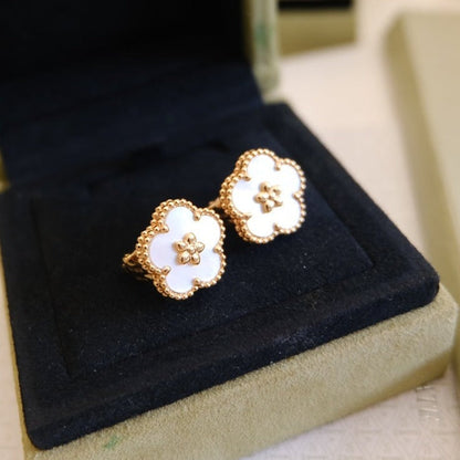 [Grace Jewelry]LUCKY PINK GOLD WHITE MOP EARRINGS