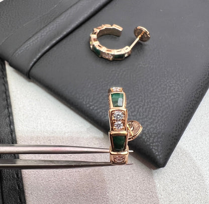 [Grace Jewelry]SERPENTI MALACHITE PINK GOLD EARRINGS