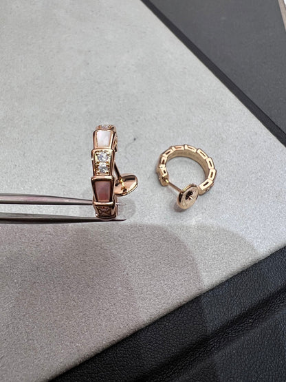 [Grace Jewelry]SERPENTI MOP PINK GOLD EARRINGS