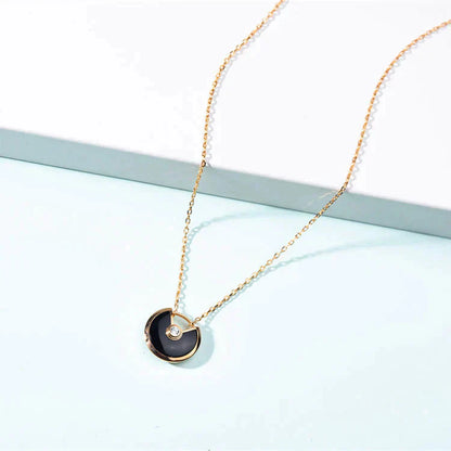 [Grace Jewelry]AMULETTE GOLD CARNELIAN ONYX NECKLACE