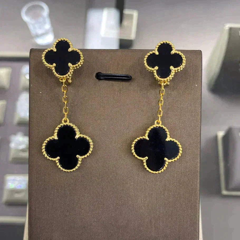 [Grace Jewelry]CLOVER 2 MOTIFS  EARRINGS (MULTIPLE CHOICESC