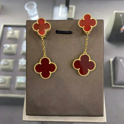 [Grace Jewelry]CLOVER 2 MOTIFS  EARRINGS (MULTIPLE CHOICESC