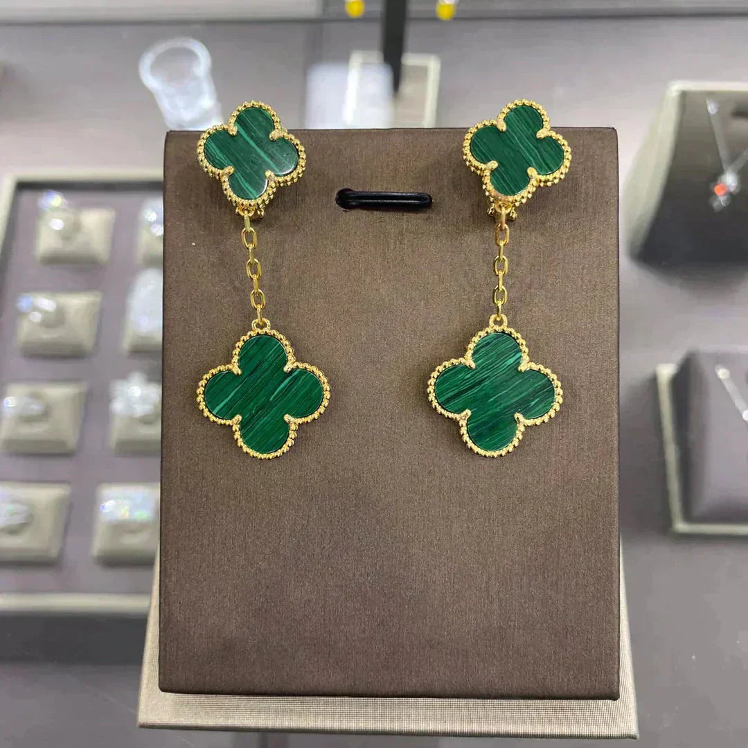 [Grace Jewelry]CLOVER 2 MOTIFS  EARRINGS (MULTIPLE CHOICESC