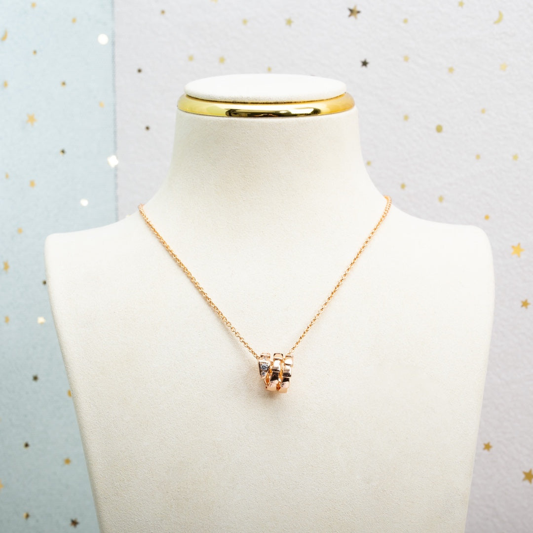 [Grace Jewelry]SERPENTI PINK GOLD NECKLACE DIAMOND