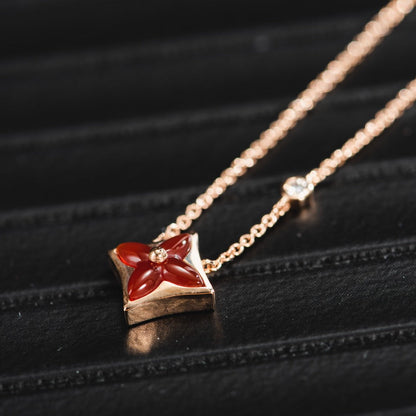 [Grace Jewelry]STAR NECKLACE PINK GOLD 1 DIAMOND