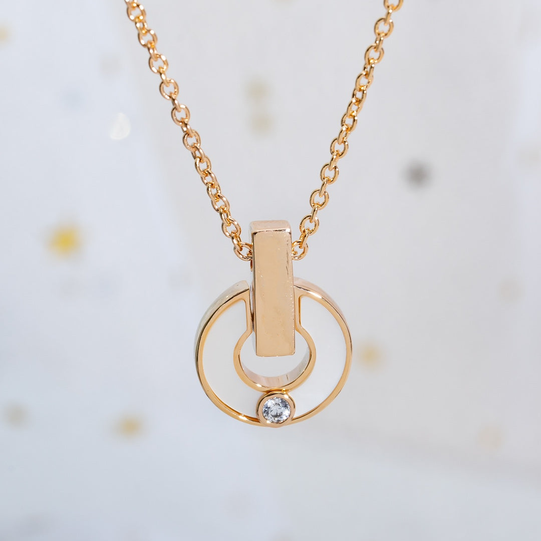 [Grace Jewelry]GARI NECKLACE PINK GOLD MOP