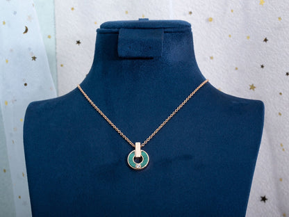 [Grace Jewelry]GARI NECKLACE PINK GOLD MALACHITE