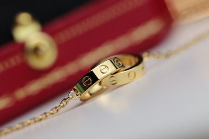 [Grace Jewelry]LOVE NECKLACE DOUBLE RING GOLD