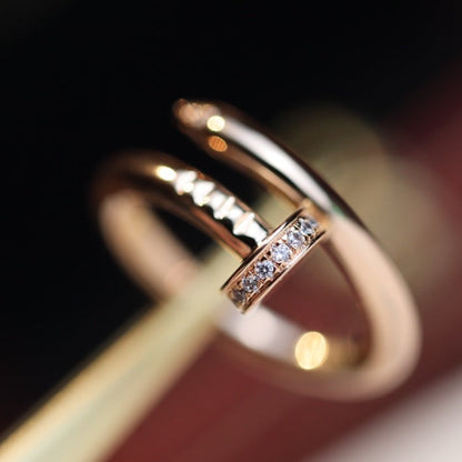 [Grace Jewelry]JUSTE RING 2.65MM PINK GOLD DIAMOND