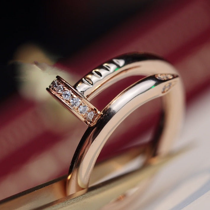 [Grace Jewelry]JUSTE RING 2.65MM PINK GOLD DIAMOND