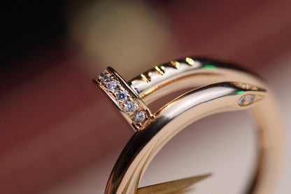 [Grace Jewelry]JUSTE RING 2.65MM PINK GOLD DIAMOND