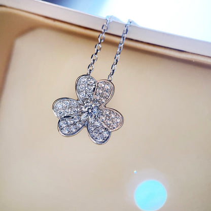 [Grace Jewelry]CLOVER DIAMOND NECKLACE SILVER