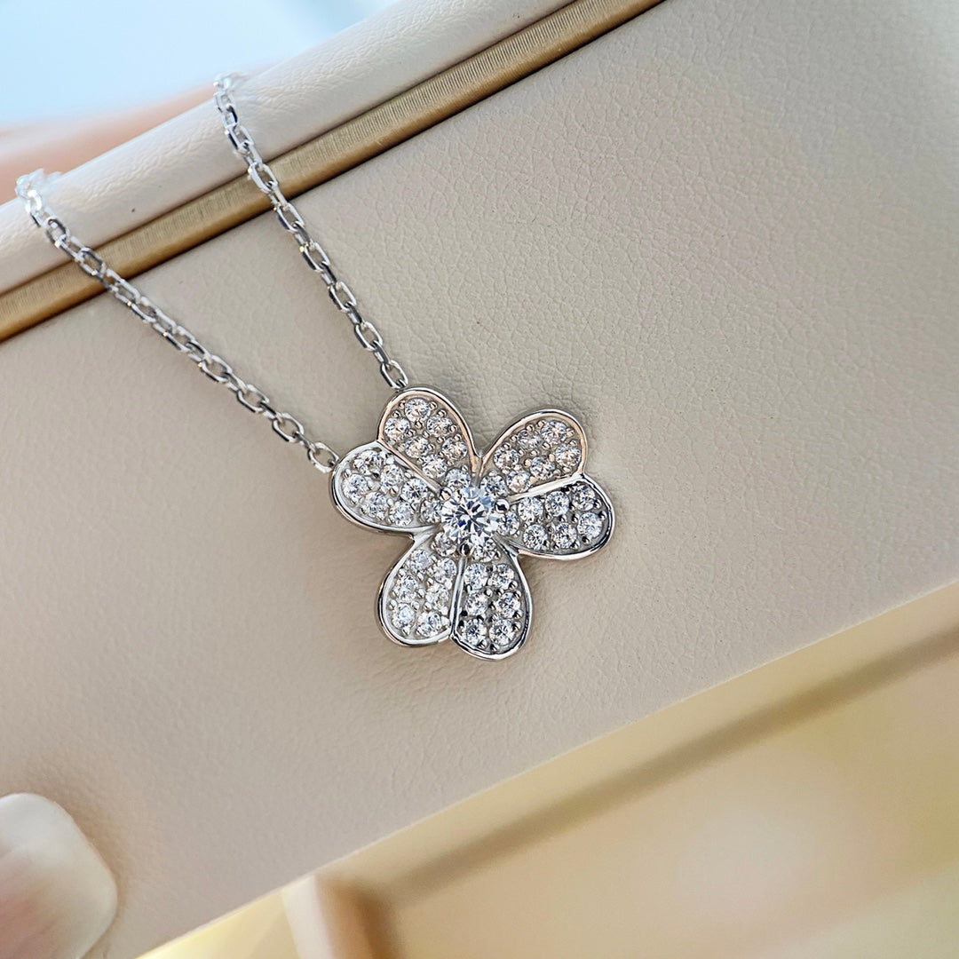 [Grace Jewelry]CLOVER DIAMOND NECKLACE SILVER