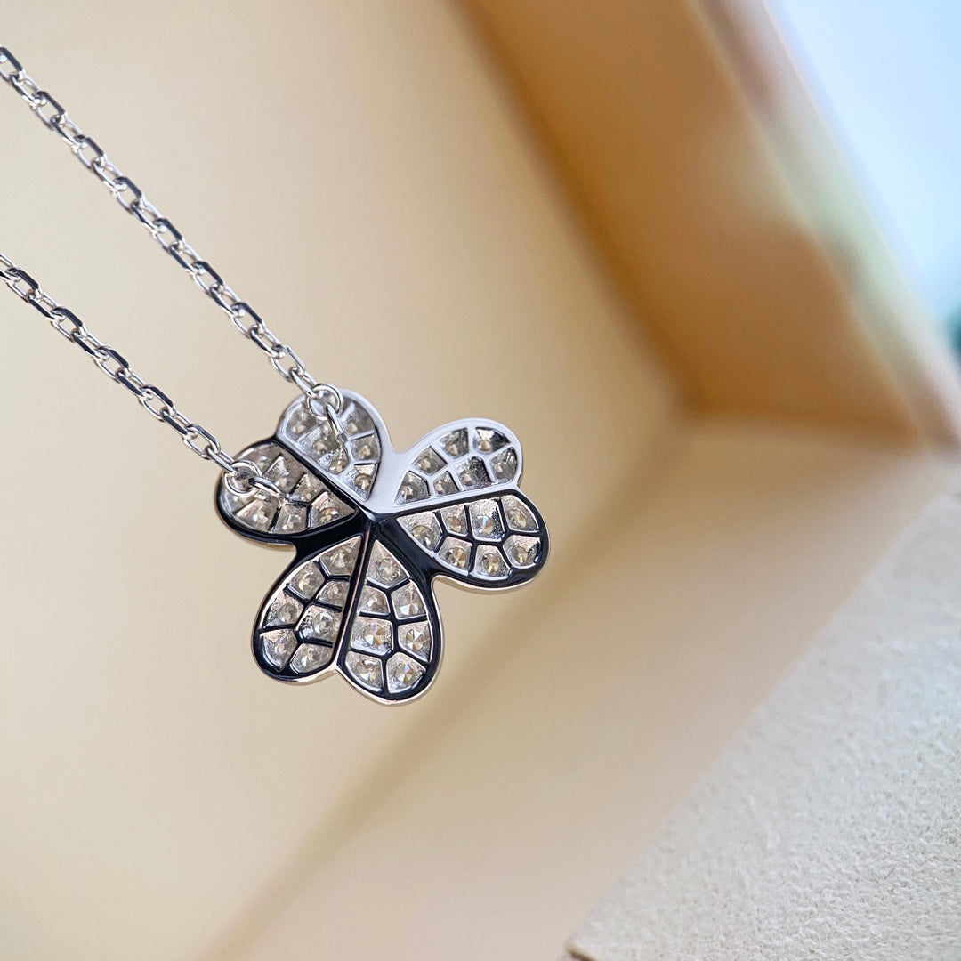 [Grace Jewelry]CLOVER DIAMOND NECKLACE SILVER