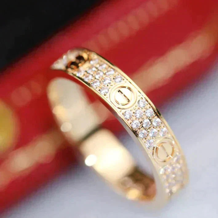 [Grace Jewelry]LOVE RING 4MM DIAMOND PAVED