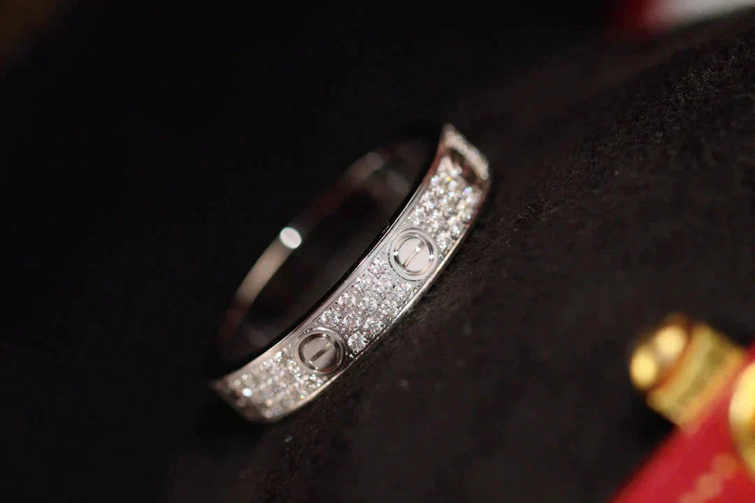 [Grace Jewelry]LOVE RING 4MM DIAMOND PAVED