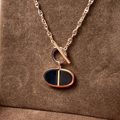 [Grace Jewelry]CHAINE VERSO BLACK CERAMIC NECKLACE