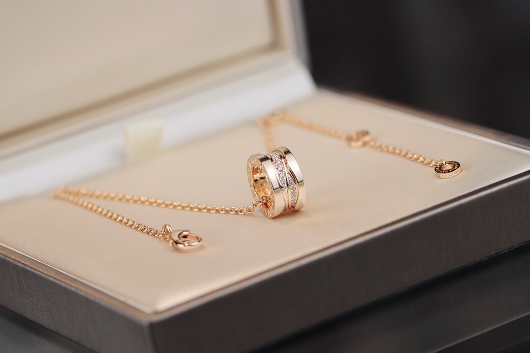 [Grace Jewelry]ZERO 1 PINK GOLD DIAMOND NECKLACE