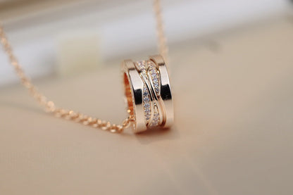 [Grace Jewelry]ZERO 1 PINK GOLD DIAMOND NECKLACE