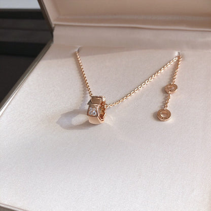 [Grace Jewelry]SERPENTI PEDANT DIAMOND PINK GOLD NECKLACE