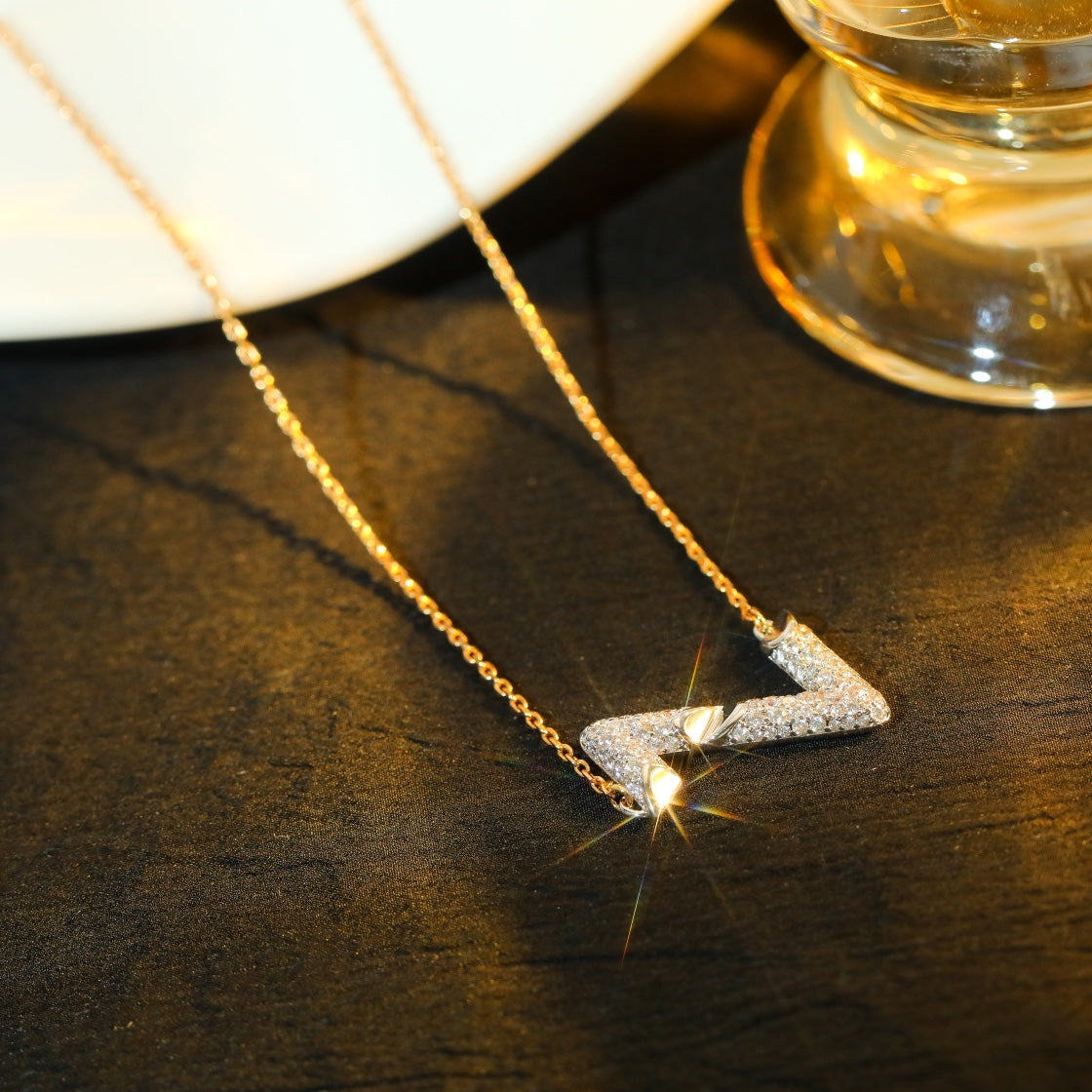 [Grace Jewelry]VOLT SILVER DIAMOND PEDANT NECKLACE