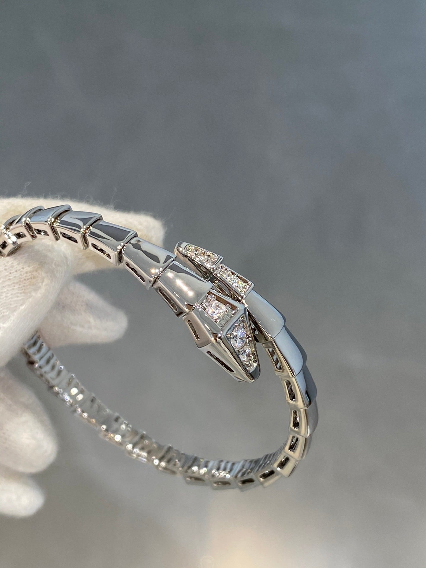 [Grace Jewelry]SERPENTI BRACELET DIAMONDS SILVER