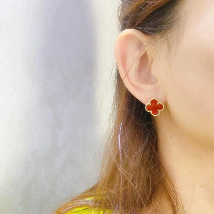 [Grace Jewelry]CLOVER MEDIUM 1 MOTIFS CARNELIAN  EARRINGS