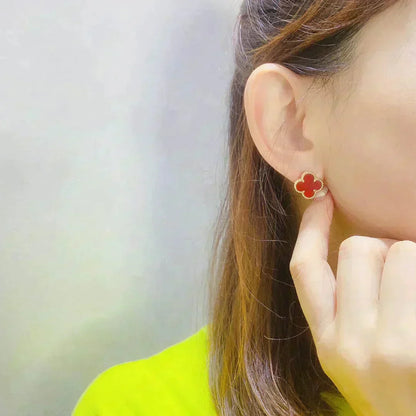 [Grace Jewelry]CLOVER MEDIUM 1 MOTIFS CARNELIAN  EARRINGS