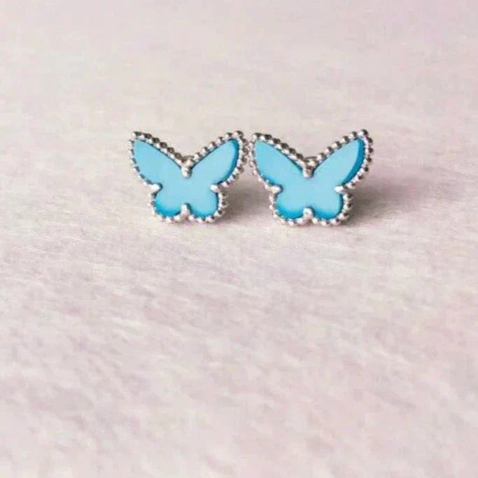 [Grace Jewelry]BUTTERFLY TURQUOISE EARRINGS SILVER